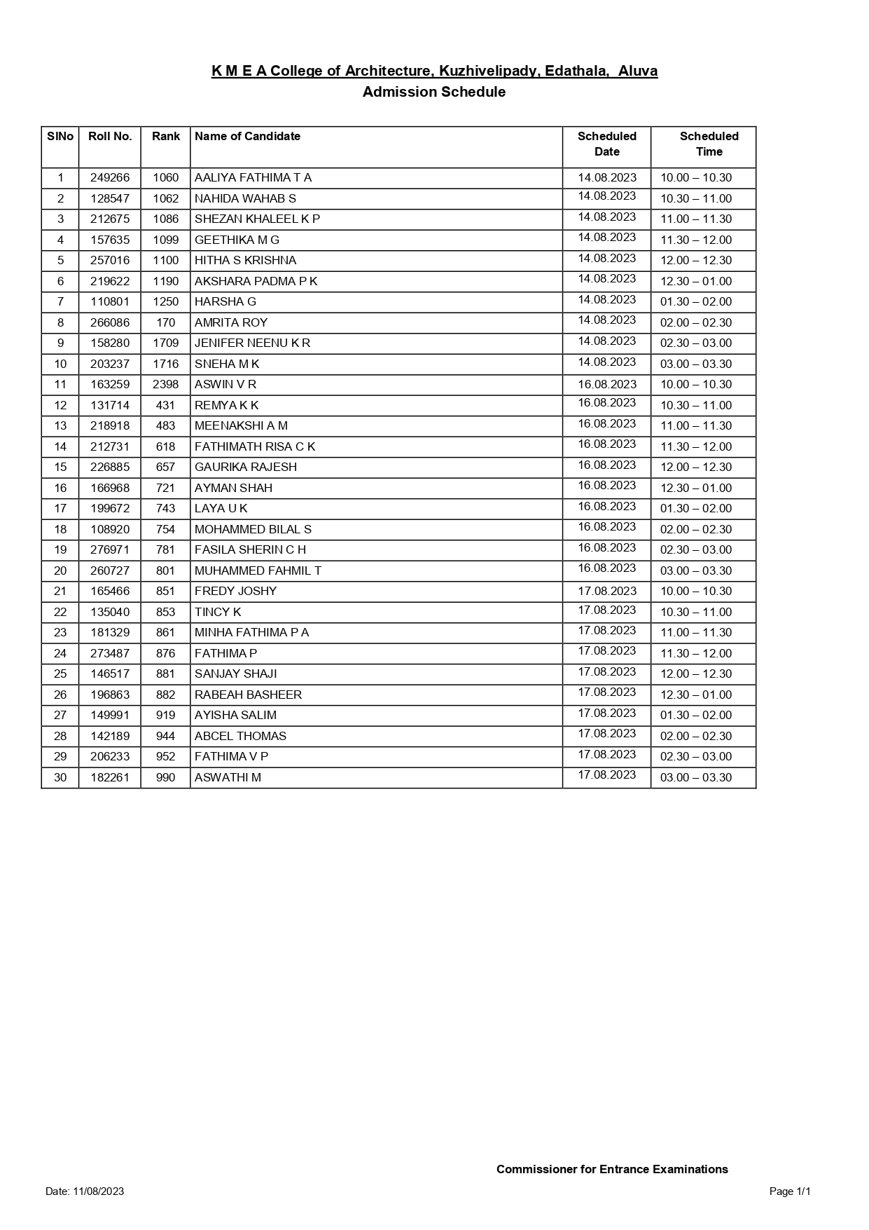 admission-schedule-list-2023-kmea-architecture-college